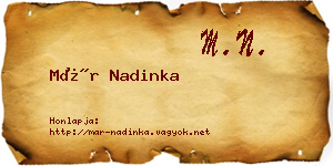 Már Nadinka névjegykártya